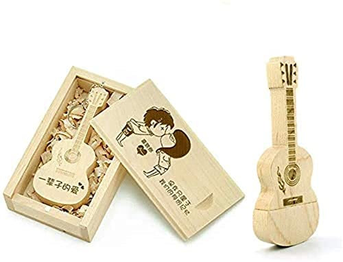 ZLPOWER Clé USB en bois 8 Go en forme de guitare - Personnalisable - Gravée - Pour le stockage - Cadeau de Noël ou de Thanksgiving