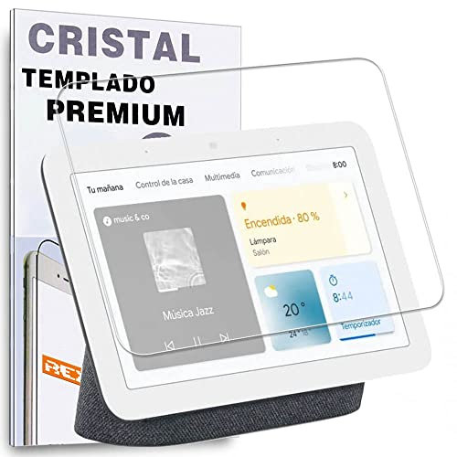 REY Protector de Pantalla para Google Nest HUB, Cristal Vidrio Templado Premium