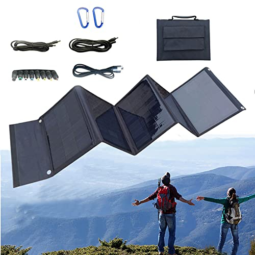 C/R Cargador Solar Plegable, 30W/40W/50W/80W/100W Panel Solar Portátil Power Bank Módulo De Celda De Panel, Impermeables Paneles Solares para Smartphones Tabletas (Size : 50W)