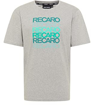 RECARO T-Shirt Spektrum | Herren Shirt, Rundhals | 100% Baumwolle | Made in Europe, Farbe:Gray, Größe:XS