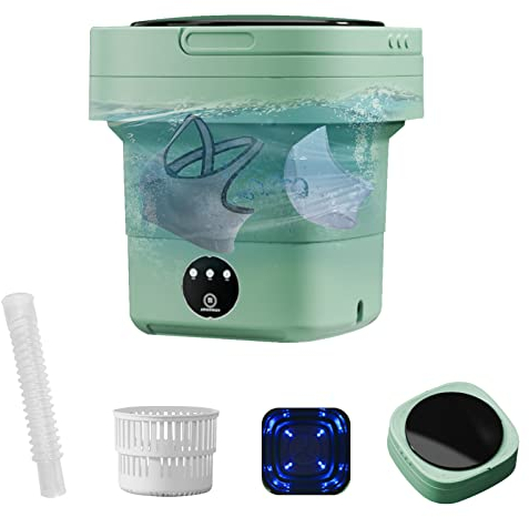 Mini Machine à Laver Pliable Portable, Lave linge pour Etudiant, Petite Machine à Laver Electrique Lave-linge de Voyage, Grande Capacité 6.5L, avec Panier de Drainage, Stérilisation Désodorisation