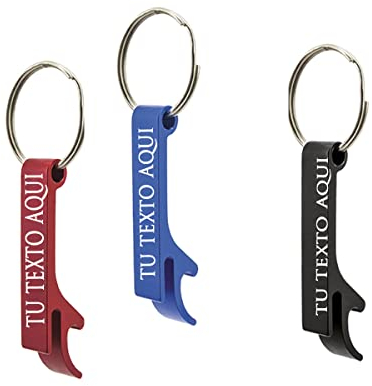 Curia Grabador Llavero abridor PERSONALIZADO. Lote 10 unidades llavero abridor para publicidad, llavero para comunion, llavero para cualquier evento.
