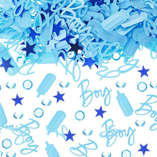 1000 coriandoli per baby shower, decorazioni per baby shower, coriandoli blu da spargere sul tavolo, coriandoli decorativi per baby shower, articoli per feste di genere (ragazzo)