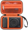Elonbo Carrying Case for Canon PowerShot V1/ Ricoh GR III HDF/GR IIIx/GR III/GR II/GR Digital Camera, Compact Camera Travel Storage Cover Bag Organizer Holder, Black+ Orange