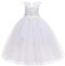 LOLANTA Vestiti Cerimonia Comunione Bambina,Abito Eleganti Bianoco Rosa Blu(10-11 Anni,Bianco,Tag 150)