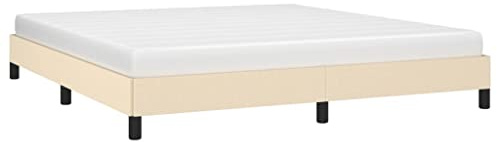vidaXL Bettgestell ohne Matratze Creme 160x200 cm Stoff