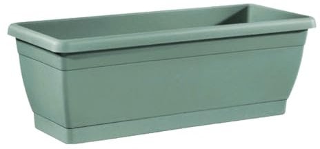 VASO fioriera CASSETTA da BALCONE Roxanne con sottovaso 40cm Veca colore TERRA LAGUNA AMDGarden