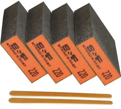 Sanding Sponge 220 Grit 4 Pcs, Coarse Medium Fine Sanding Block, Sander Sponges for Drywall Metal, Sandpaper Sponge Sanding Blocks for Wood by S&F STEAD & FAST