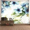 CEVAN Wandteppich Fantasy Wanddekoration Dachschräge Blumen Wandbehang Asiatisch Tapisserie Kit Kunst Dekorationen Decke Wandbehang Stoff Blau Weiss 100x70cm