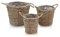 Spetebo Seegras Pflanzkorb 3er Set Natur - 25/20 / 15 cm - Pflanztopf mit Folie ausgekleidet - Deko Blumenkorb Blumentopf Flechtkorb Korbset mit Henkel für Zimmerpflanzen