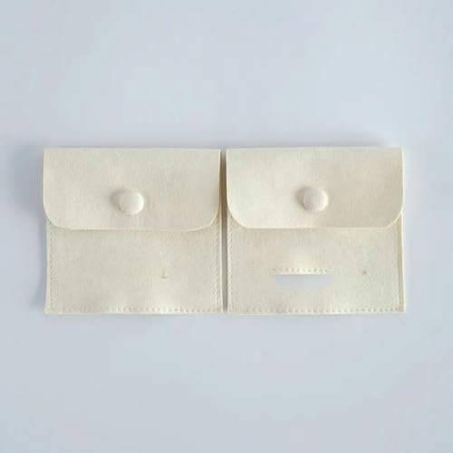 50 Stück Samtbeutel mit individuellem Logo, Druckknopf, Schmuckbeutel, personalisierte kleine Verpackung, Ringbeutel mit Kordelzug, Beige mit Logo, 8 x 8 cm