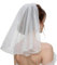 Andibro Brautschleier Kurz, Schleier Kurz Strass Weiß Schleier Elegante Braut Tüll mit Kamm Hochzeitsschleier Hochzeit Kurzer Schleier für JGA Junggesellinnenabschied Party Hochzeit Zubehör