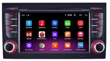 XÉBRAD Lecteur vidéo multimédia Radio Android de Voiture 2 Din, for, A4 B8 B7 B6 S4 RS4, for Seat, Exeo 2002-2008 Navigation GPS 2din sans DVD Lecteur de Voiture à écran Tactile(2G-32G 4C)