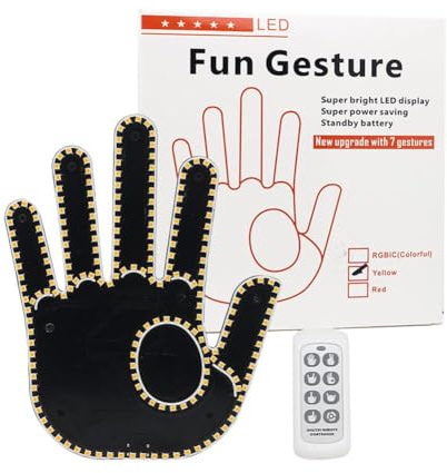 5V Universal 7 Models Hand Shape Funny Light With Remote Road Car LED Hand Gesture Sign Warning Light With Light Remote accessories cool glogesture led led middle finger finger men up glogestu