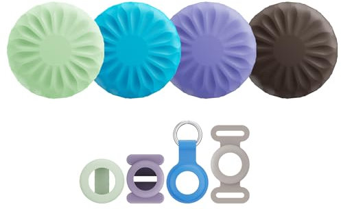 Air Tags-4 Pack Item Finders Work for Apple Find My APP(iOS Only) Tracker Tags for Keys, Luggage, Backpack etc,with Waterproof Air-tag Holder Keychain 4 PCS. (Not for Android)