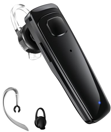 Bluetooth Headset, Single Ear Business Earbuds, V5.3 Freisprech-Kopfhörer mit Haken, 16 Stunden Sprechzeit, kabellose Ohrhörer, Bluetooth-Ohrhörer mit integriertem Mikrofon für Fahren/Business/Büro