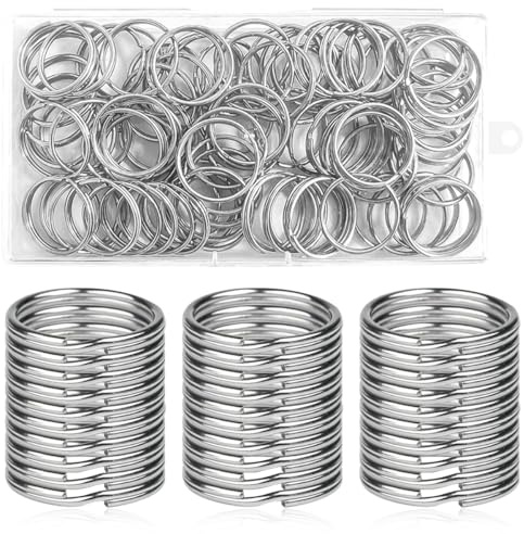 100 Stück SchlüSselringe 30mm, SchlüSselringe Silber mit Kunststoff Box, Glatte Oberfläche und Anti-Rost, Schlüssel Ringe Rund für Diy Basteln, Auto Schlüssel Anhänger, Organisation HeimschlüSseln