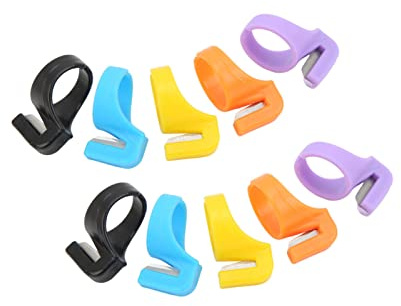 ZJchao Knife Ring, 10pcs Cutter Knife Design with Automatical Unfold Plastic Material Incisive Sewing Cutting Thread Cutter for Different Colors Rings