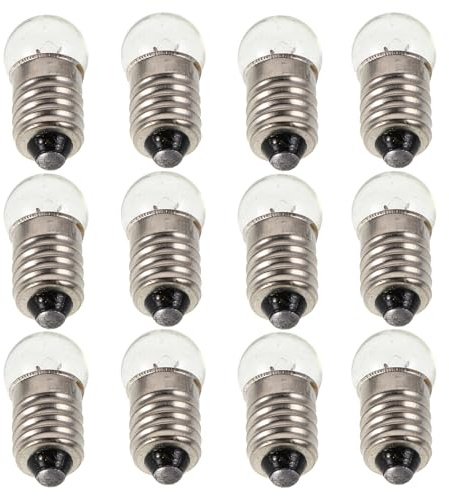 Veemoon Ampoules Électriques Miniatures 12 Pièces à Culot Vis 2,5 V 0,3 A pour Lampe Torche et Dispositifs d'Expérimentation