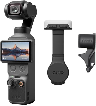 DJI Osmo Pocket 4 Selfie Fill Combo, Pocket Gimbal Vlog Camera With Fill Light, 1″ CMOS & 4K/240fps, 3-Axis Stabilization, 2× Lossless Zoom, 107GB Built-in Storage, 2 Rotatable Screen