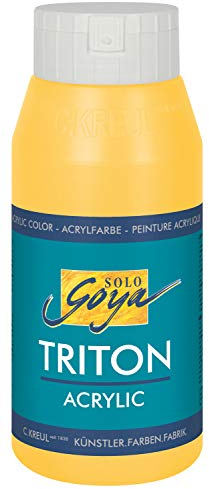 KREUL Solo Goya 17035 Colore Acrilico Basic Triton, Bottiglia da 750 ml, Giallo Cadmio Chiaro