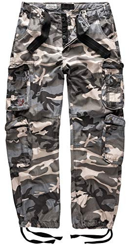 Surplus Cargo Trousers Mens Airborne Vintage, nightcamo, XL