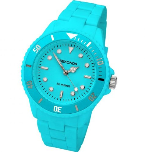 Sekonda Damen Armbanduhr Icy 4411, Polycarbonat-Band, Hellblau