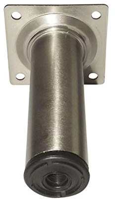 Element System 11100-00171 Möbelfuß rund – Stahlrohrfuß, ideal als Tischbein für die Gestaltung individueller Möbelstücke – Ø 30 mm, Edelstahloptik, Länge 100 mm