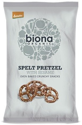 Biona Spelt Pretzels with Sesame 125g X 6 (Pack of 6)