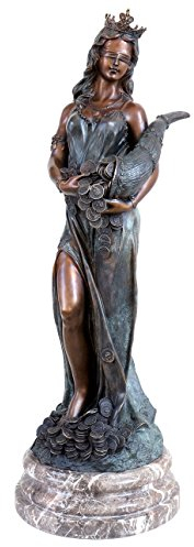 Kunst & Ambiente - Bronzefigur - Glücksgöttin Fortuna mit Füllhorn - Griechische Statue - Skulptur - Césaro - Schicksalsgöttin - Antike