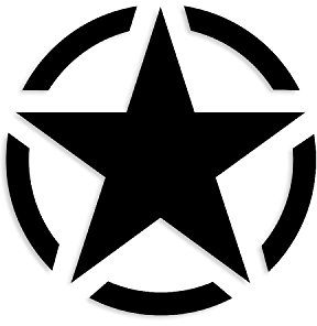 1 Sticker Army Stern schwarz I kfz380 I Ø 20 cm I Auto-Aufkleber USA US Militär military star car Hot Rod