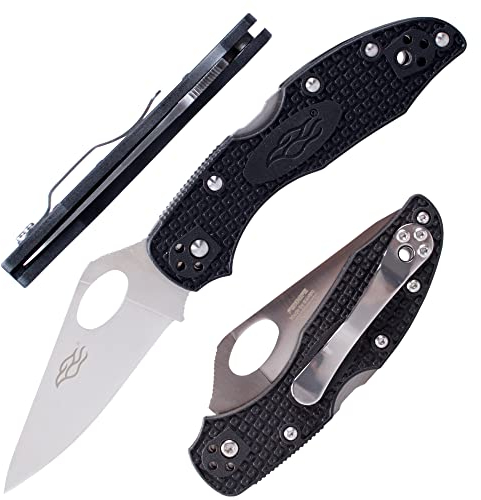 Firebird GANZO F759M-BK Couteau Pliant de Poche Lame en Acier 440C 75 mm Poignée Antidérapante avec Clip Camping EDC Couteau 175 mm 67 g (Noir)