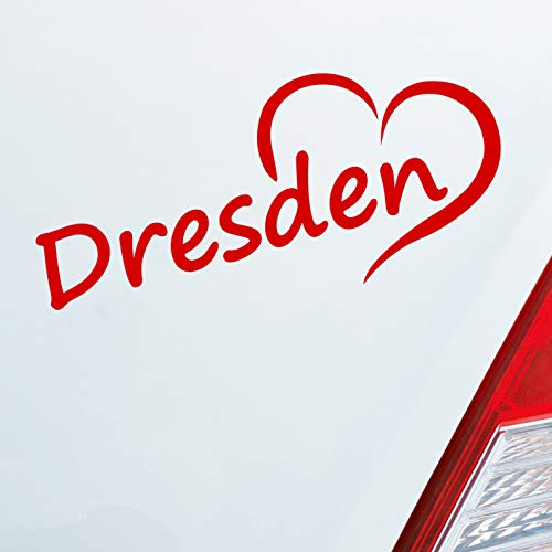 Hellweg Druckerei Auto Aufkleber Dresden Herz Stadt City Liebe Love Heimat 18x8 cm