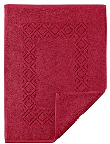 Egeria Denver Badvorleger, 50x70 cm, 1er Pack, Weiche und saugfähige Badematte, Rutschfester Badezimmerteppich/Duschvorleger, waschmaschinenfest, ideal für Bad und Dusche, Bordeaux