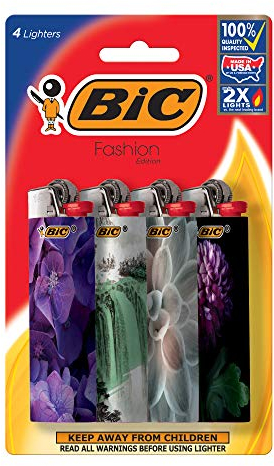 BIC Special Edition Serie Fashion Feuerzeug, 4er Pack, Motive sortiert