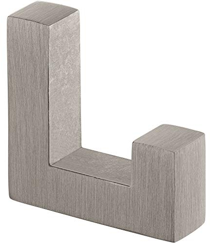 Gedotec Garderoben-Haken | 1 Stück - Huthaken eckig | TETRIS | Einzelhaken Edelstahl-Optik | Kleiderhaken 40 x 52 mm | Wand-Haken Garderobe unsichtbar | Design Mantelhaken inkl. Befestigungsmaterial