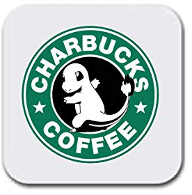 LBS4ALL Charbucks Untersetzer aus Holz, Motiv Coffee Pokemon inspiriert, Weiß, Einheitsgröße