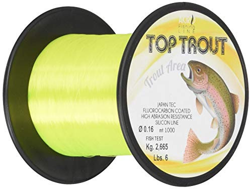 Akiro Top Trout, Filo da Pesca Unisex – Adulto, Giallo Fluo, 0.2 mm