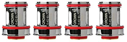 Uwell Crown 4 Dual SS904L Coils (0,4 Ohm), Edelstahl, Verdampferköpfe für e-Zigarette, 4 Stück