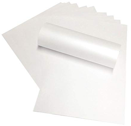 Syntego A4 Helles Schnee Perlglanz Schimmerpapier, Doppelseitig geeignet für Tintenstrahl- und Laserdrucker … 120 g/m² (50) (Weiß)