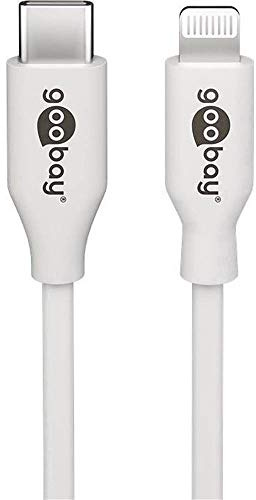 Goobay 39448 Lightningkabel 2m / Apple Lightning auf USB C Ladekabel / High Speed 480 Mbits / Aufladekabel Handyladekabel iPad iPhone AirPods / Weiß / 2m