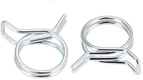 Uxcell - Pinzas de resorte de silicona para manguera de motocicleta de doble cable, chapado en zinc