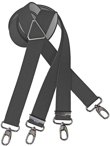 Harrys-Collection Herren extra starker Hosenträger mit Karabinerhaken Made in Germany, Größen:120 cm, Farben:dunkelgrau