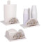 Lupia - Set 3 Pezzi Porta Bicchieri, Tovaglioli e Rotolo | Stile Albero della Vita Shabby White TREE WHITE | Adatto a Ogni Stile | Accessori Cucina in Legno