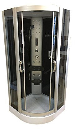 Cabine de Douche Hydrothérapie Chromothérapie avec Siège New York - Verre Clair - Grafica Ma.ro Srl