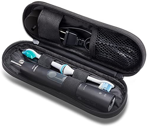 Zahnbürsten-Reiseetui kompatibel mit Philips Sonicare DailyClean 1100, ProtectiveClean 4100/5100/6100/6500, Sonicare ExpertClean 7500 und mehr. (Nur Hülle). Schwarz