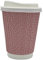 HOT BARGAINS 12oz Disposable Coffee Cups, 360ml Triple Layered Recyclable Paper Cups for hot and Cold Drinks, red and White Ripple Design, 50 Count