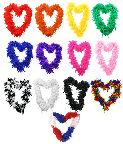 Federboa für Fasching und Basteln - 65g und 180cm lang - Junggesellinnenabschied Kostüm Burlesque 1920s Flapper Zubehör Verkleidung in 13 Farben (Orange - 1 Stück)