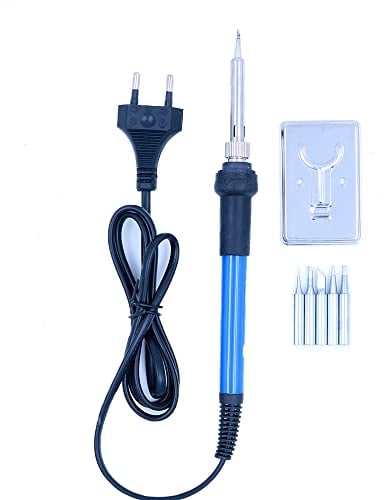 WANGCL Kit di Saldatore con Penna per Saldatore Elettrico Regolabile in Temperatura, Strumento di Saldatura Elettronica 60 W/220 V, Supporto per Saldatore Punte di Saldatura 5 Pezzi Supporto