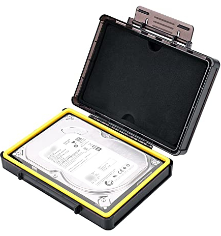 KIWIFOTOS 3.5 inch Hard Drive Protective Storage Case (280G), HDD Shockproof Box for Samsung WD Seagate Toshiba 3.5 Hard Drives, Stackable/O-ring Seal/Stand Upright/Index Sticker Layout
